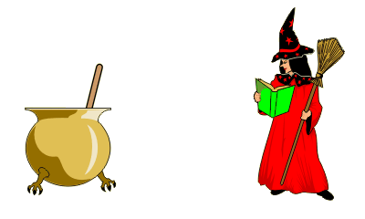 Kürbis und Hexe